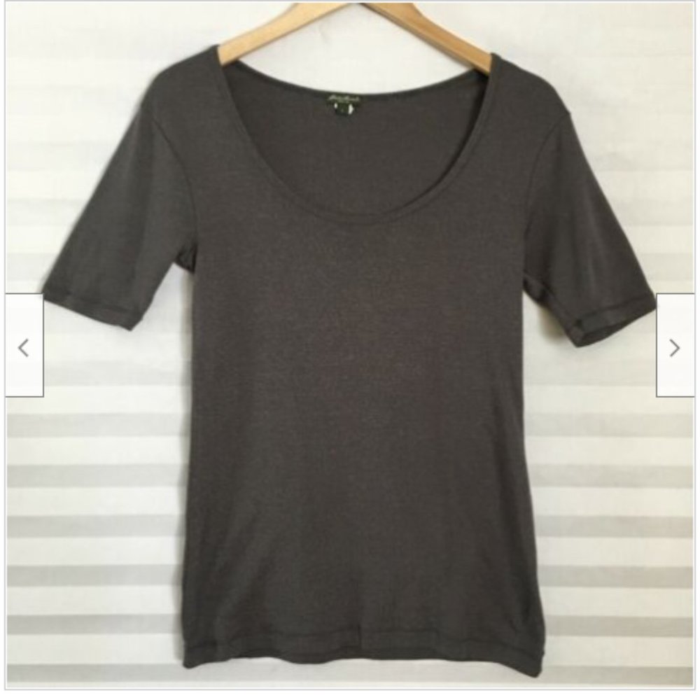 Eddie Bauer Womens T Shirt Top Short Sleeve Stretch Shimmer